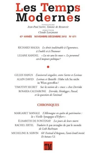 Les Temps Modernes N° 671, Novembre-Décembre 2012