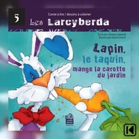 Lapin, le taquin, mange la carotte du jardin