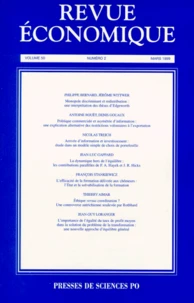 Revue Economique Volume 50 N° 2 Mars 1999