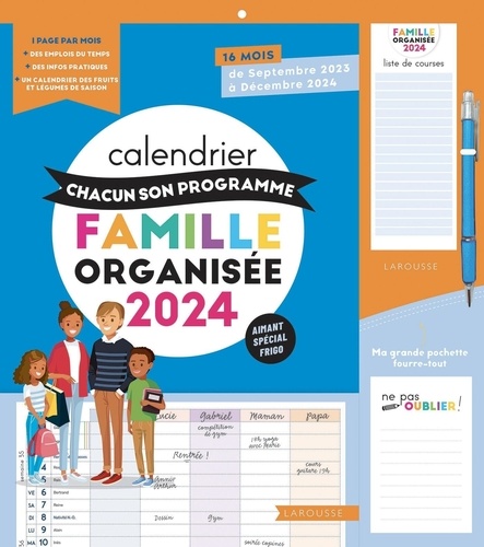 Organiseur familial Mémoniak 2024, calendrier organisation familial mensuel  (sept. 2023- déc. 2024) - Livres famille et éducation