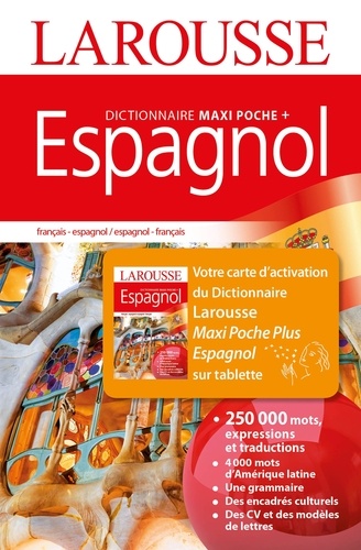  Larousse - Dictionnaire Maxi Poche + français-espagnol et espagnol-français - Avec carte d'activation.