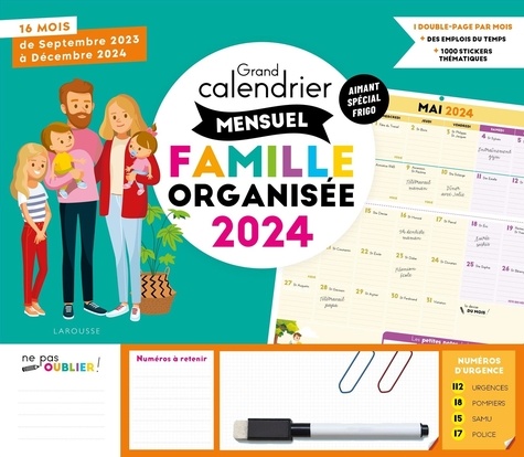 Calendrier mensuel compact Famille organisée - de Larousse - Grand  Format - Livre - Decitre