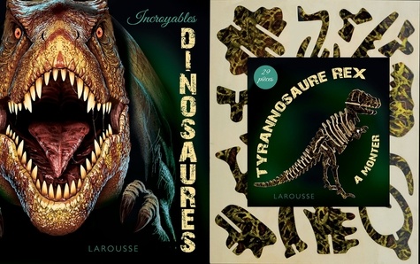  Larousse jeunesse - Incroyables dinosaures - Contient : 1 livre et 1 tyrannosaure rex de 29 pièces à monter.