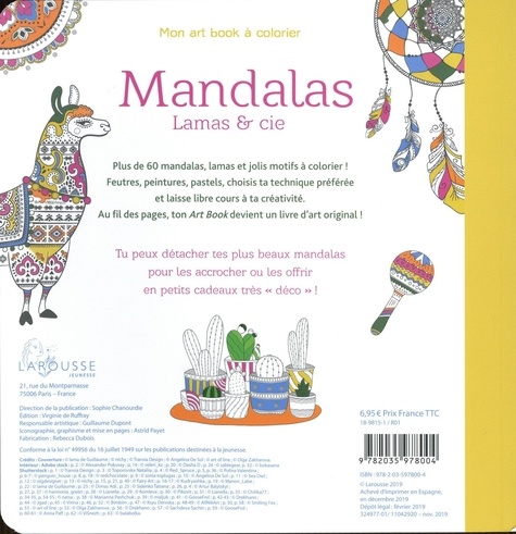 Mandalas Lamas & cie. + de 60 modèles à colorier