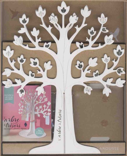  Larousse - L'arbre à trésors - Avec un magnifique arbre en 3D à monter, un petit carnet à souvenirs, 6 ravissantes cages à oiseaux et 30 petites cartes perforées + un fil tressé.