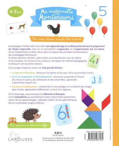 Ma maternelle avec Montessori. Pour trier, classer, compter, lire et écrire