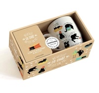  Larousse - Réveille le chat qui est en toi ! - Coffret avec un mug en céramique et un livre d'astuces pour prendre soin de soi.
