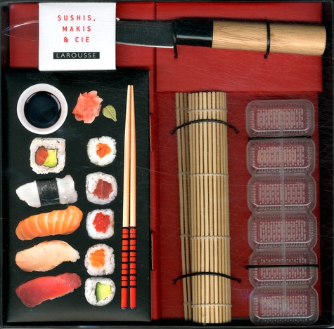  Larousse - Shushis, makis et cie - Inclus 1 natte, 1 boîte à sushis et 1 couteau.