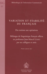 Variation et stabilité du français