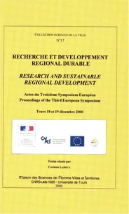 Recherche et développement régional durable : Research and Sustainable Regional Development