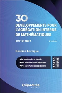 30 développements pour l’agrégation interne de mathématiques