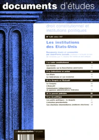 Droit Constitutionnel Et Institutions Politiques Numero 1.01 1997 : Les Institutions Des Etats-Unis