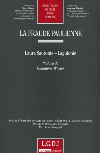 Laura Sautonie-Laguionie - La fraude paulienne.