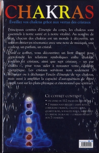 Chakras. Les 7 portes de l'énergie. Contient : 1 livre illustré et 7 cristaux