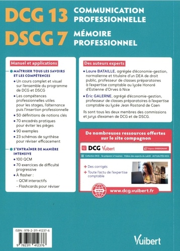 Communication professionnelle  DCG 13 - Mémoire professionnel DSCG 7. Maîtriser les compétences et réussir le diplôme 2e édition