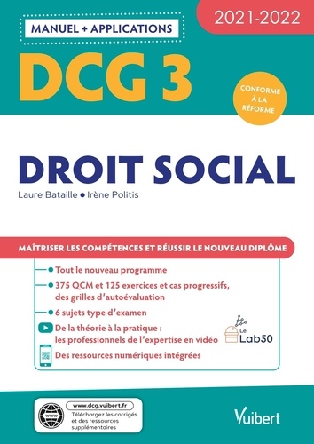 DCG 3 Droit social  Edition 2021-2022 - Occasion