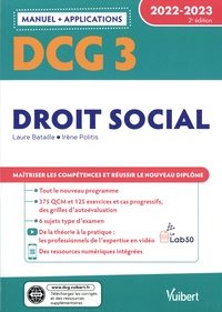 Laure Bataille et Irène Politis - DCG 3 Droit social.