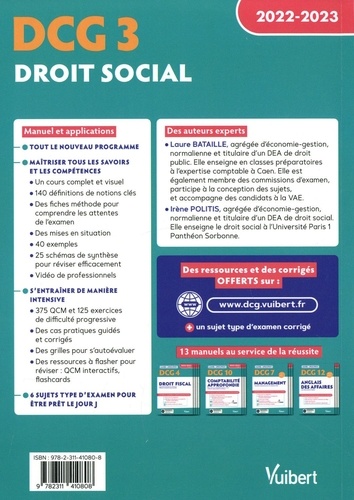 DCG 3 Droit social  Edition 2022-2023