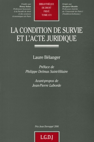 Laure Bélanger - La condition de survie et l'acte juridique.