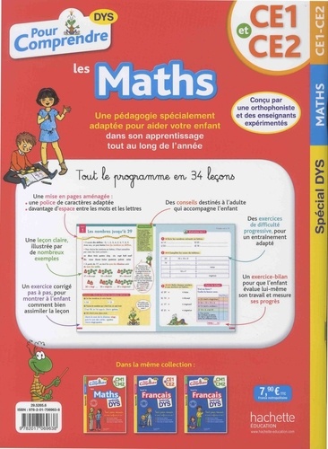 Maths CE1 et CE2  Edition 2018 - Adapté aux dys