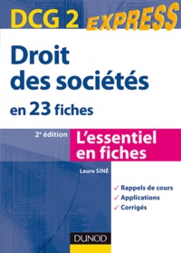 Laure Siné - Droit des sociétés DCG 2, en 23 fiches.