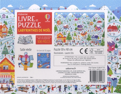 Labyrinthes de Noël - Avec un puzzle de 300 pièces de Lauren Ellis - Livre  - Decitre