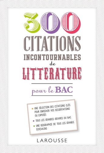 Laurence Babic et Cécile Jannuska - 500 citations incontournables de littérature pour le bac.