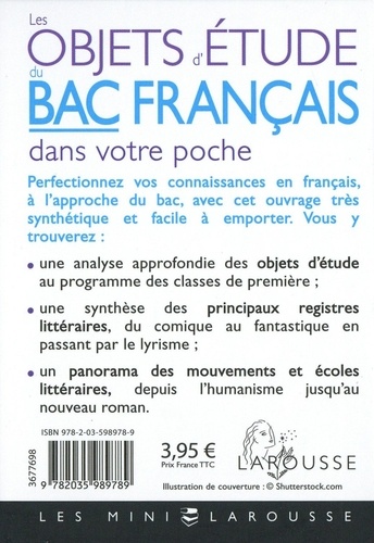 Les objets d'étude du bac français dans votre poche
