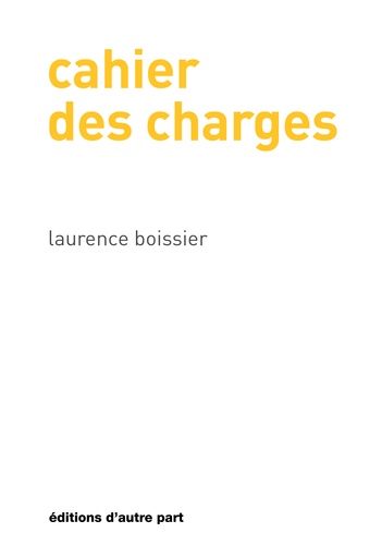 Laurence Boissier - Cahier des charges.