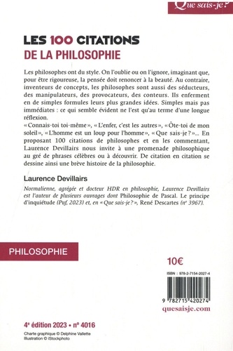 Les 100 citations de la philosophie 4e édition