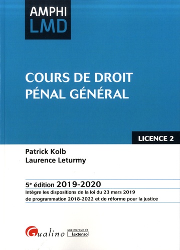 Cours de droit pénal général  Edition 2019-2020