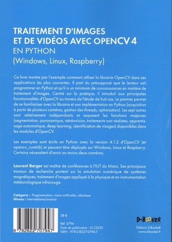 Traitement d'images et de vidéos avec OpenCV4. Python (Windows, Linux, Raspberry)