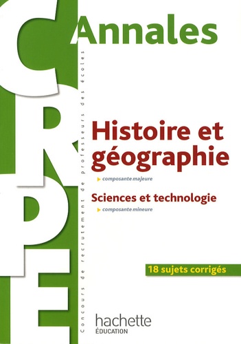Laurent Bonnet - Annales Histoire et géographie composante majeure - Sciences et technologie composante mineure.