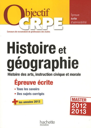 Laurent Bonnet - Histoire et géographie - Histoire des arts, instruction civique et morale. Epreuve écrite d'admissibilité.