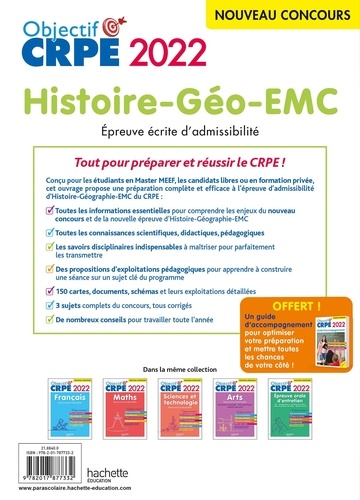 Histoire-Géographie-EMC. Epreuve écrite d'admissibilité  Edition 2022