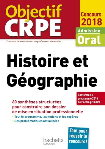 Histoire géographie. Admission oral  Edition 2018