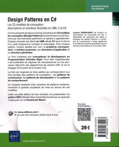 Design Patterns en C#. Les 23 modèles de conception : descriptions et solutions illustrées en UML 2 et C# 3e édition