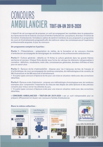 Concours ambulancier. Epreuves écrite et orale  Edition 2019-2020