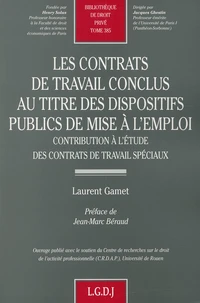 Les Contrats De Travail Conclus Au Titre Des Dispositifs Publics De Mise A L'Emploi. Contribution A L'Etude Des Contrats De Travail Speciaux