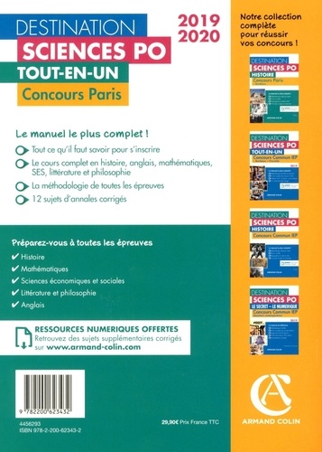 Destination Sciences Po. Tout-en-un Concours Paris  Edition 2019-2020