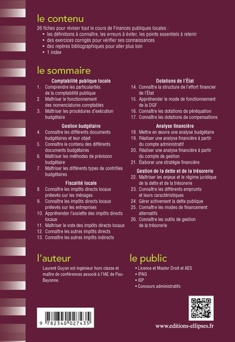 Fiches de Finances publiques locales