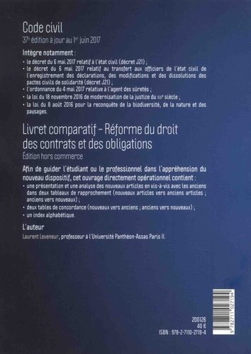 Code civil Motif fleuri. Avec le livret comparatif de la réforme du droit des contrats offert  Edition 2018