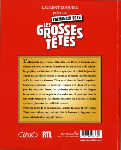 L'almanach Les Grosses têtes  Edition 2018
