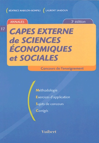 Laurent Saadoun et Béatrice Mabilon-Bonfils - CAPES externe de Sciences Economiques et Sociales.