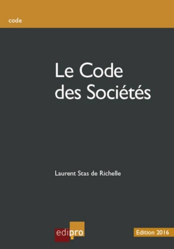 Laurent Stas de Richelle - Code des sociétés.