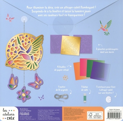 Attrape-soleil en papier vitrail - Joli colibri de Laurent Stefano