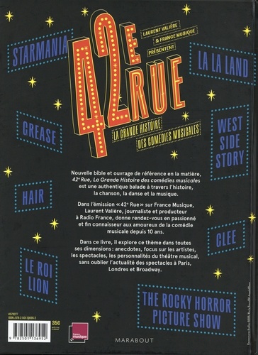 42e rue - La grande histoire des comédies... de Laurent Valière - Beau  Livre - Livre - Decitre