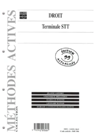 Droit Terminale Stt. Edition 1999