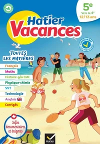 Cahier de vacances 2026 - Hatier vacances - Toutes les matières de la 5e vers la 4e