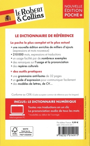 Le Robert & Collins poche + espagnol. Français-espagnol/espagnol-français  Edition 2020